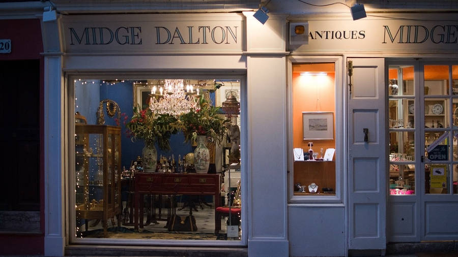 Midge Dalton Antique Shop Huge Window Wallpaper