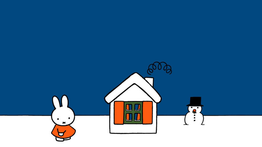 Miffy Snowy Night Wallpaper