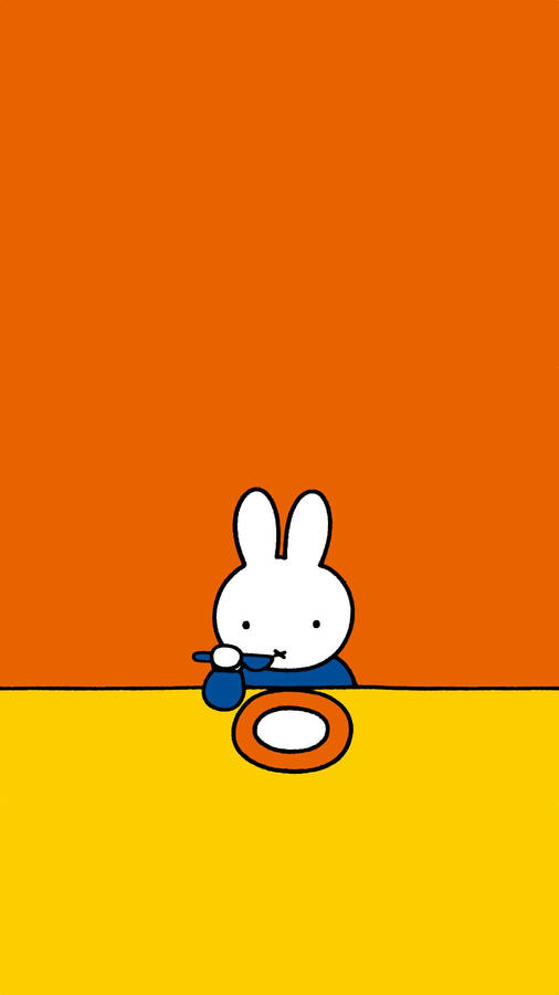 Miffy The Rabbit Eating Wallpaper