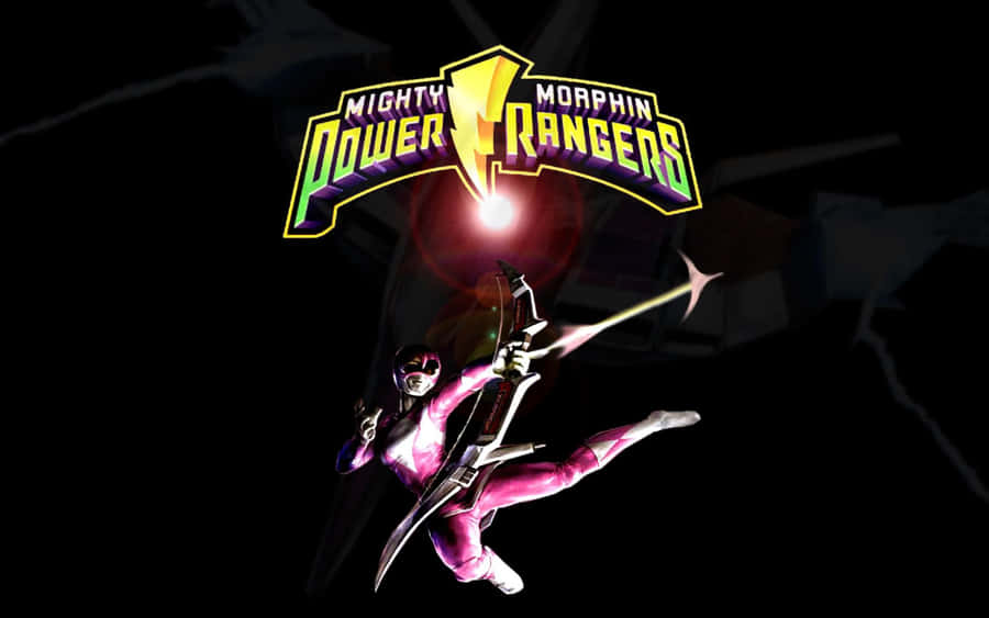 Mighty Morphin Pink Ranger Action Pose Wallpaper