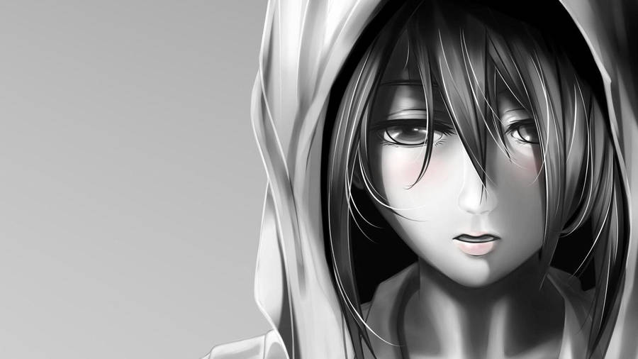 Mikasa Black And White Wallpaper