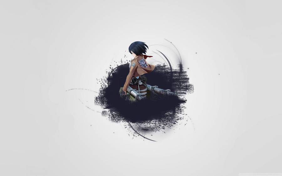 Mikasa Black Brush Art Wallpaper