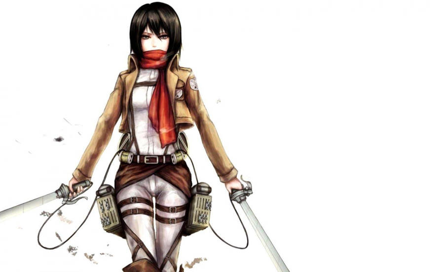 Mikasa Fierce Look Wallpaper