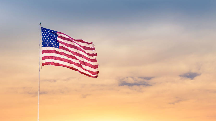 Military American Flag On Pole Wallpaper