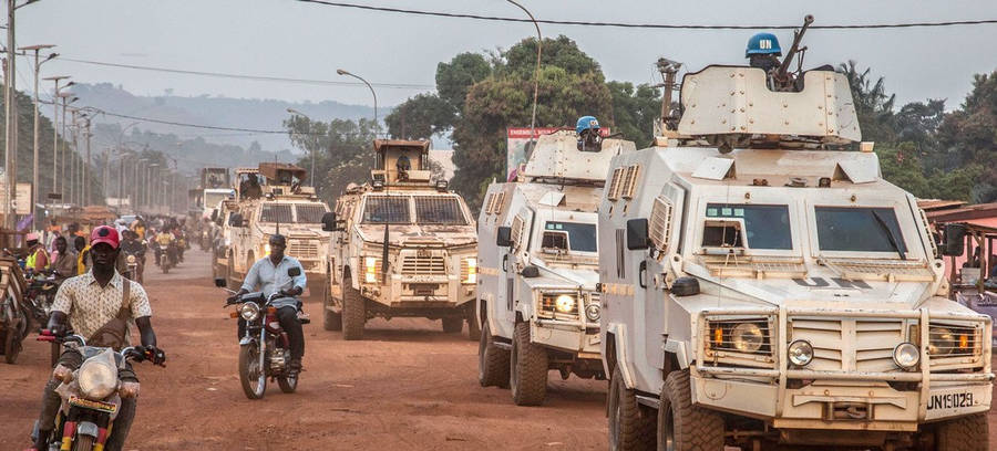 Military Tanks On Road Central African Republic Wallpaper