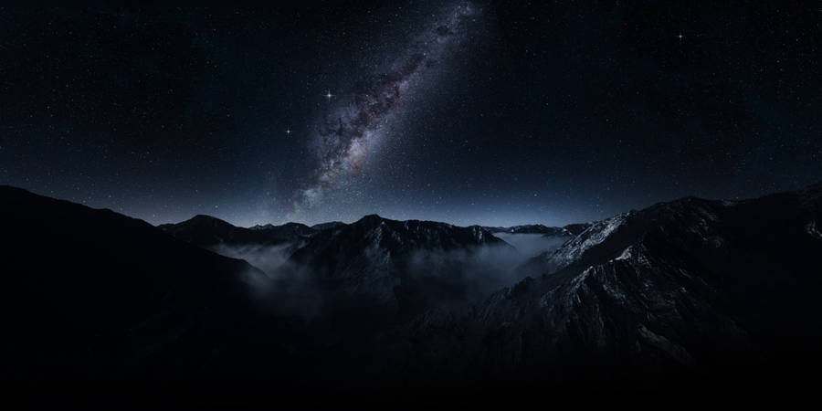 Milky Way Galaxy Mountain Range Wallpaper