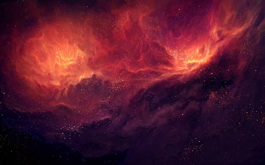 Milky Way Galaxy Red Nebula Wallpaper