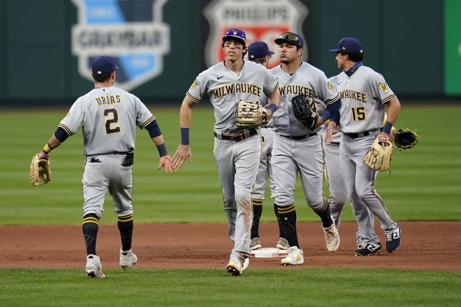 Milwaukee Brewers Infield Celebration Wallpaper