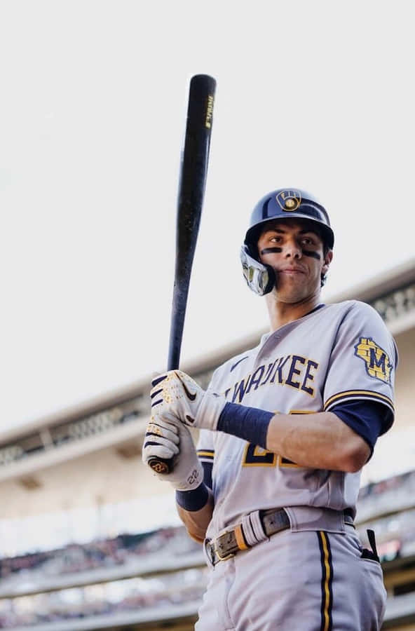 Milwaukee Brewers Player Readyto Bat Wallpaper