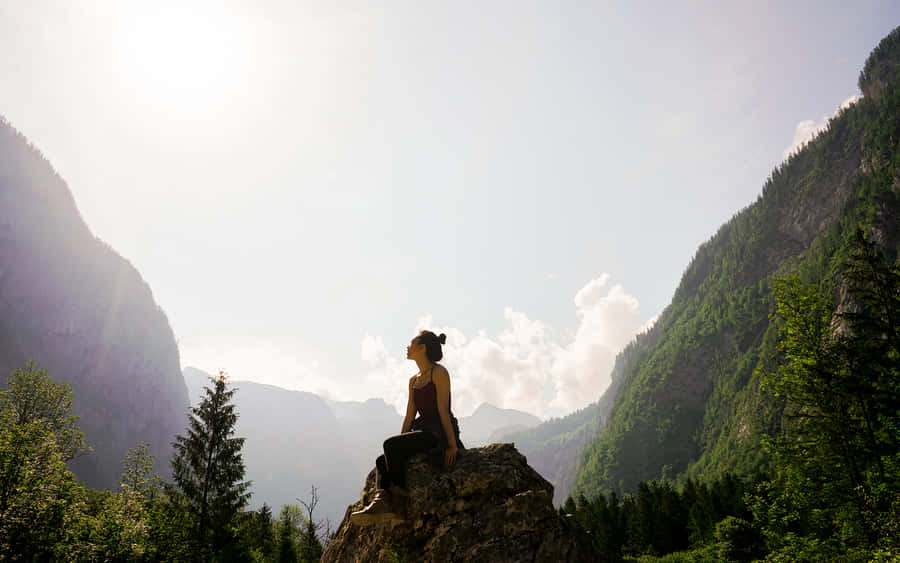 Mindfulness On The Cliff Wallpaper