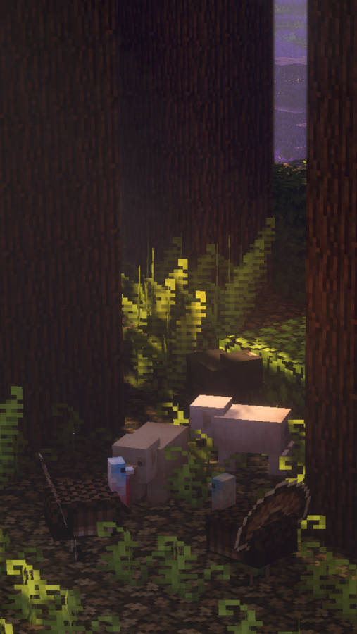 Minecraft Aesthetic Hidden Dark Forest Wallpaper