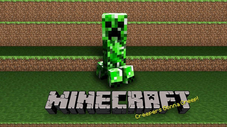 Minecraft Creeper On Grass Wallpaper