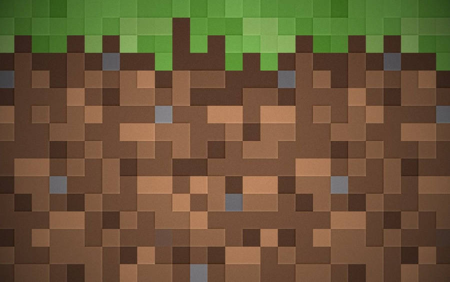 Minecraft Dirt Grass Pixelated Art Wallpaper