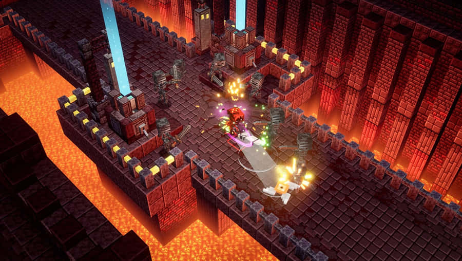 Minecraft Dungeons_ Nether Bridge Battle.jpg Wallpaper