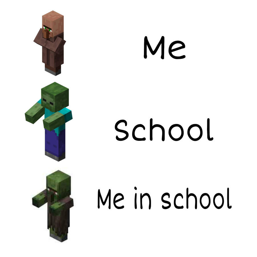 Minecraft Meme About School Wallpaper