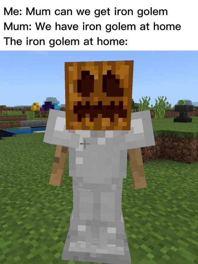 Minecraft Meme Iron Golem Wallpaper