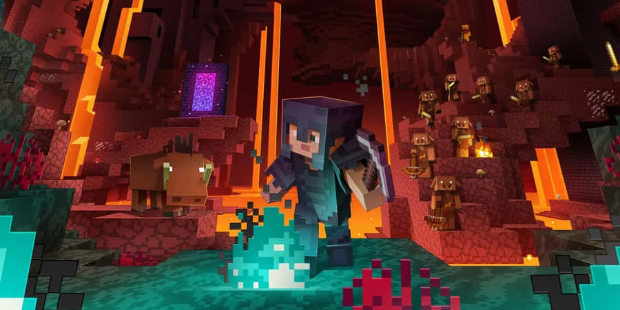 Minecraft Nether Adventure Wallpaper