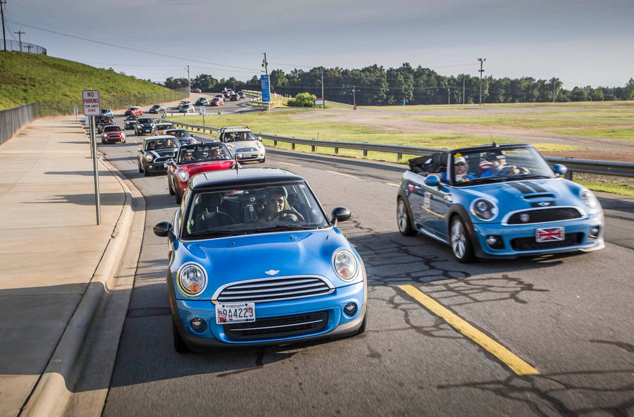 Mini Cars On Road Wallpaper