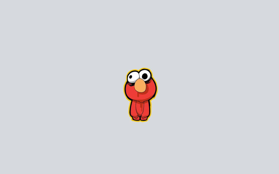 Minimal Muppet Elmo In Gray Wallpaper