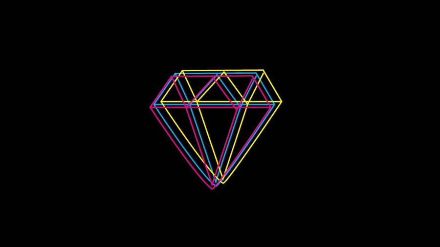 Minimal Neon Diamond Art Wallpaper