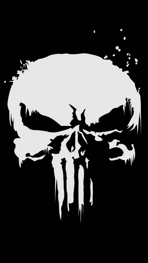 Minimal Punisher Skull Crumbling Wallpaper