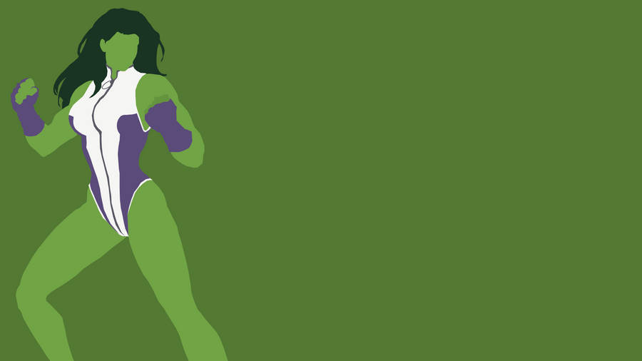 Minimal She Hulk In Green Wallpaper
