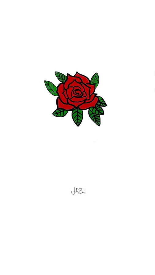 Minimalist Aesthetic Drawn Rose Wallpaper