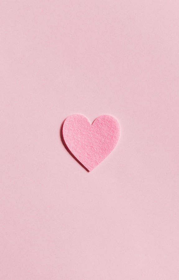 Minimalist Baby Pink Heart Wallpaper