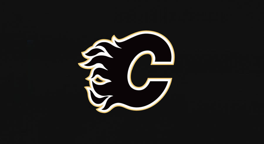 Minimalist Black Calgary Flames Wallpaper