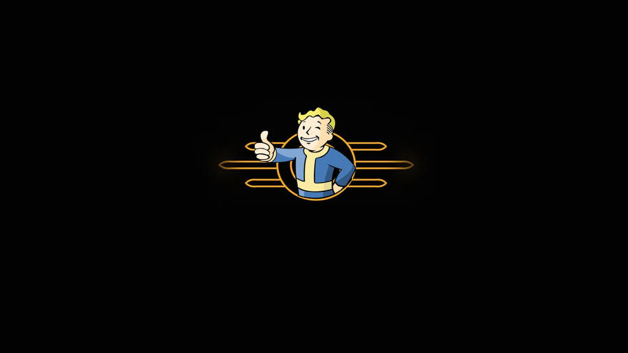 Minimalist Black Fallout Vault Boy Wallpaper