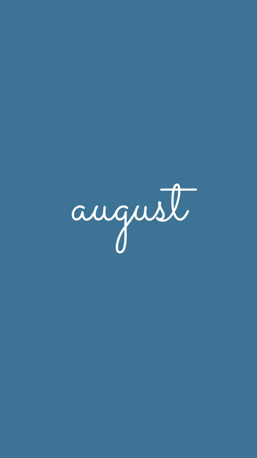 Minimalist Blue August Phone Wallpaper