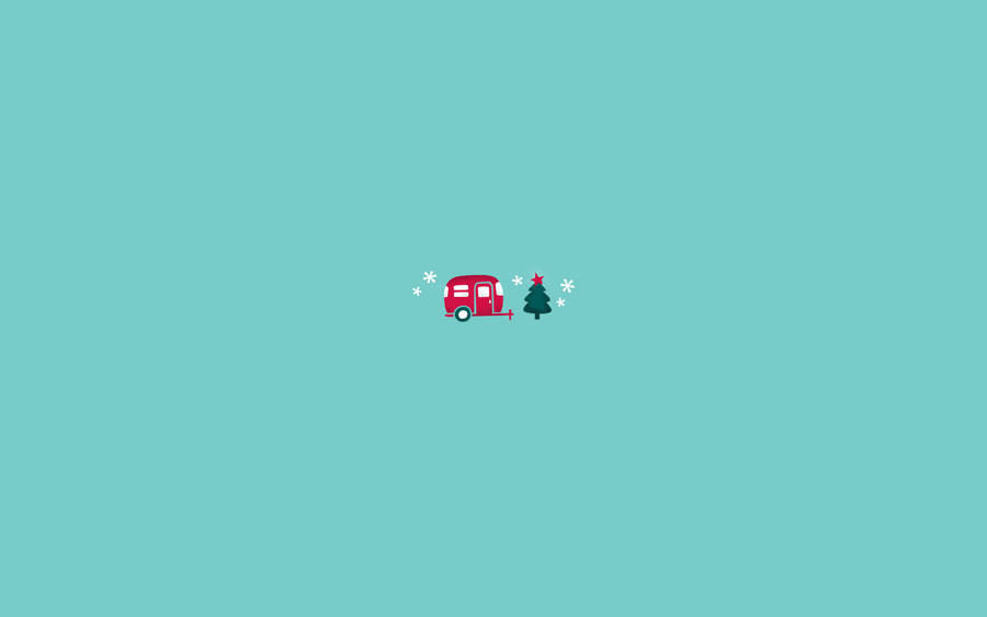 Minimalist Blue Green Christmas Aesthetic Desktop Wallpaper