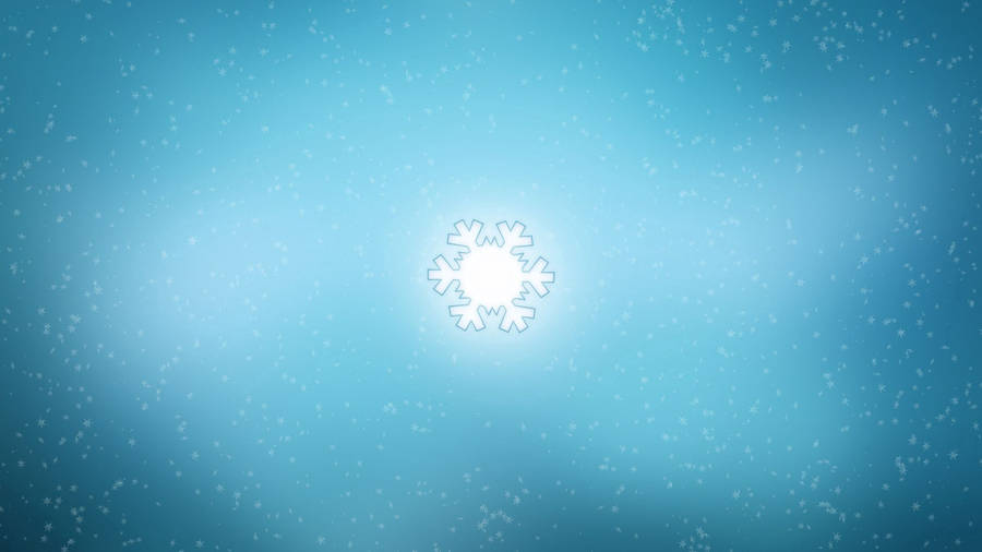 Minimalist Blue Snowflake Wallpaper