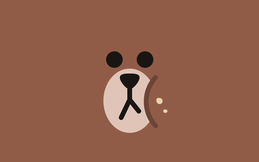 Minimalist Brown Bear Illustration Wallpaper