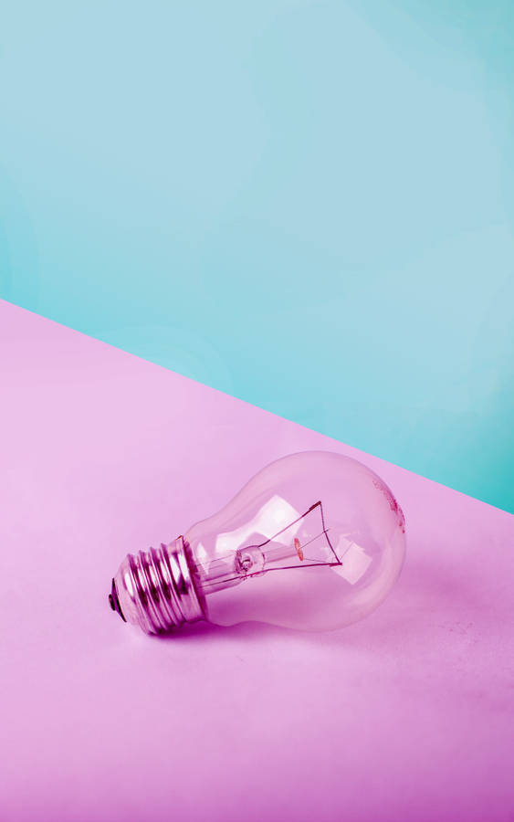 Minimalist Bulb In Pastel Blue And Violet Wallpaper