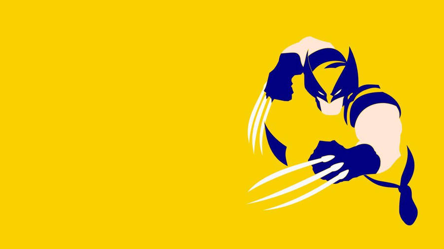 Minimalist Cartoon Wolverine Wallpaper