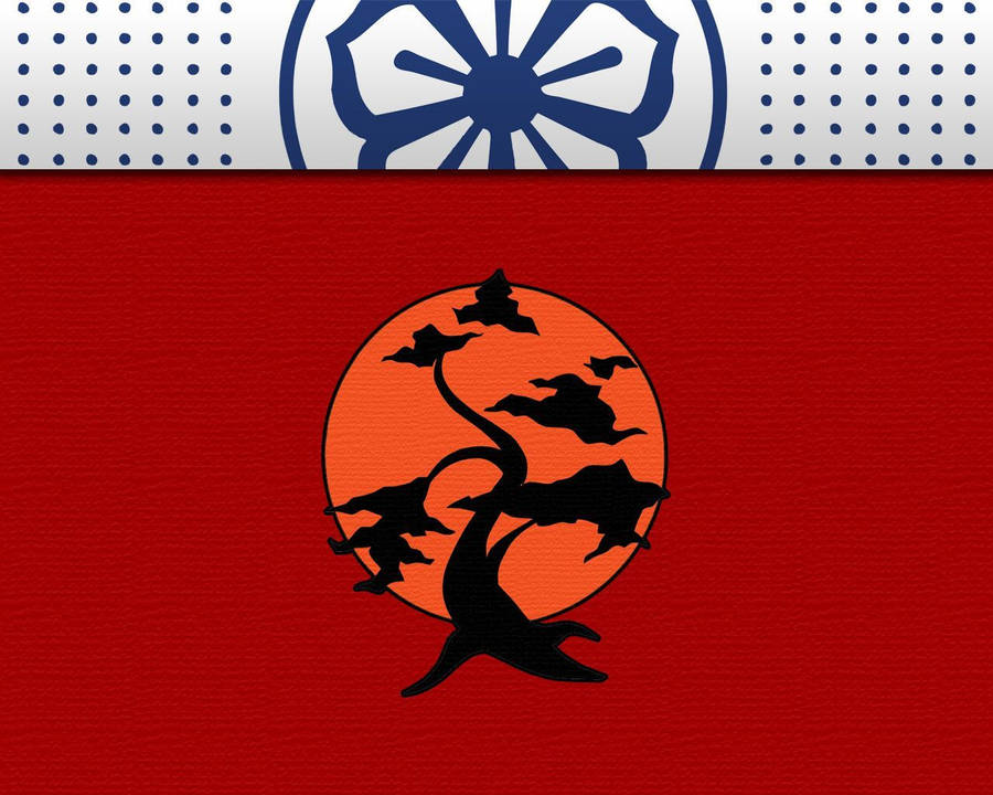Minimalist Cobra Kai Black Tree Logo Wallpaper