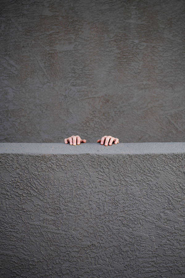 Minimalist Concrete Wall With Hands Hd Wallpaper
