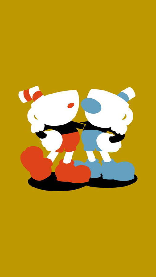 Minimalist Cuphead And Mugman Wallpaper