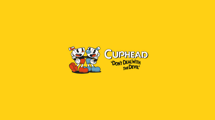 Minimalist Cuphead In Yellow Wallpaper