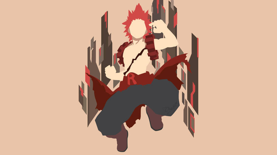 Minimalist Eijiro Kirishima In Beige Wallpaper