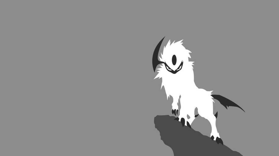 Minimalist Gray Absol Wallpaper