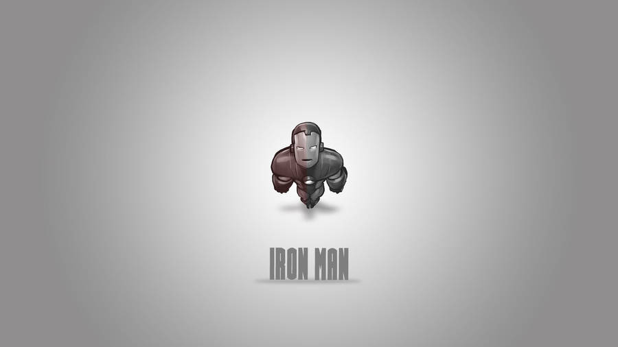 Minimalist Gray Iron Man Logo Wallpaper