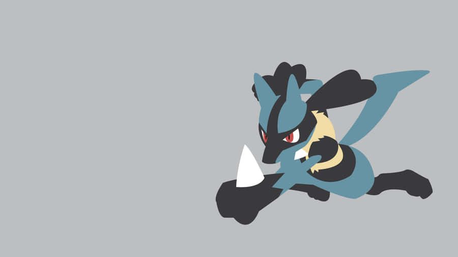 Minimalist Gray Pokemon Lucario Wallpaper