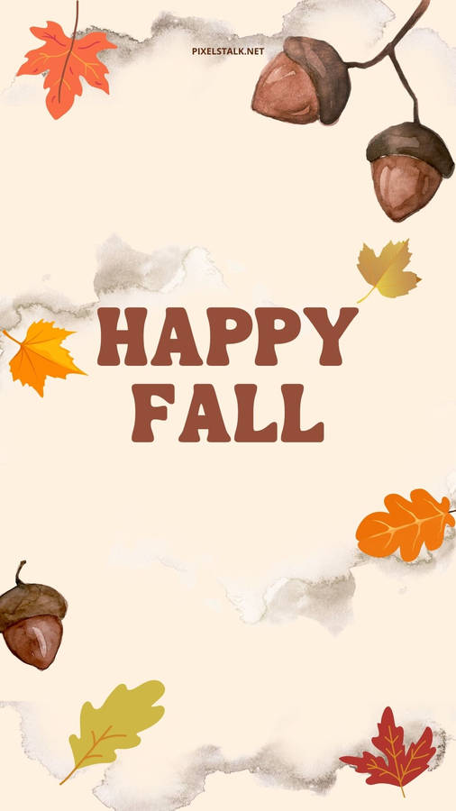 Minimalist Happy Fall Iphone Wallpaper