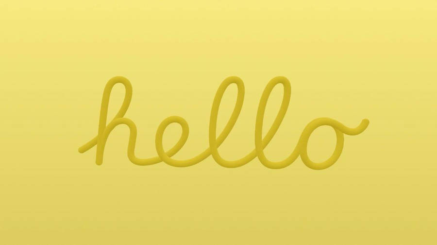 Minimalist Hello In Yellow Wallpaper