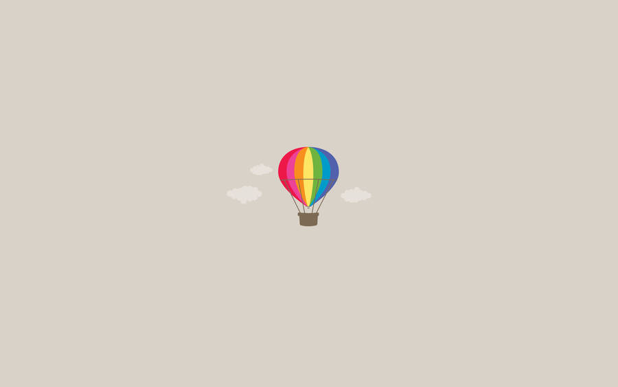 Minimalist Hot Air Balloon Travel Laptop Digital Art Wallpaper