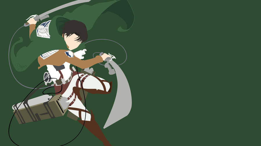 Minimalist Levi Ackerman Vector Art Wallpaper