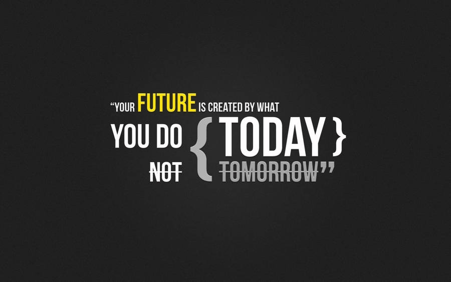 Minimalist Motivational Today Not Tomorrow Wallpaper