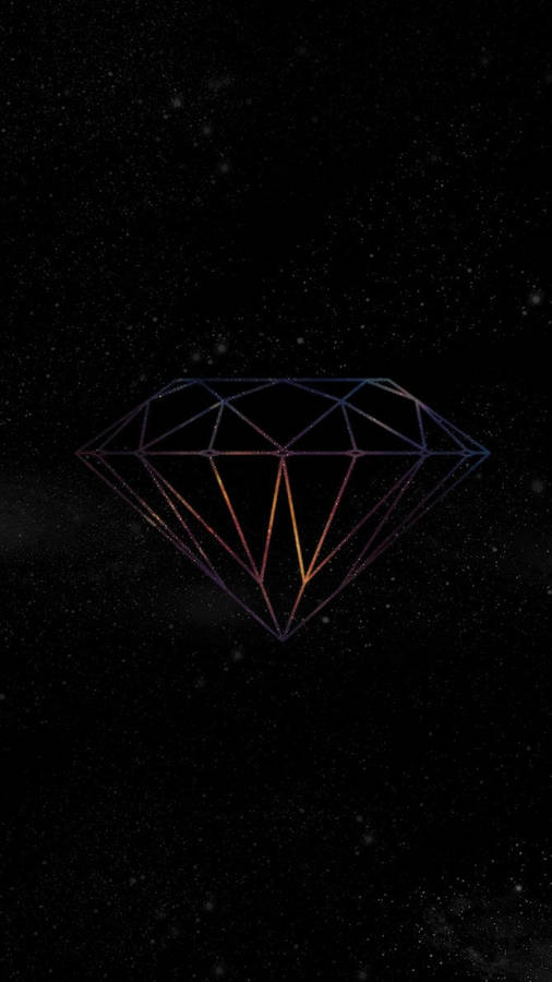 Minimalist Neon Diamond Galaxy Wallpaper